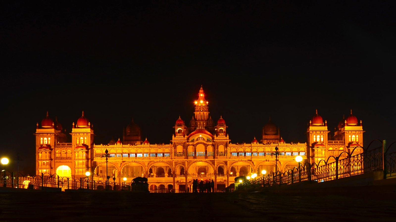 Mysuru Palace Illuminated in Golden Splendour at Night